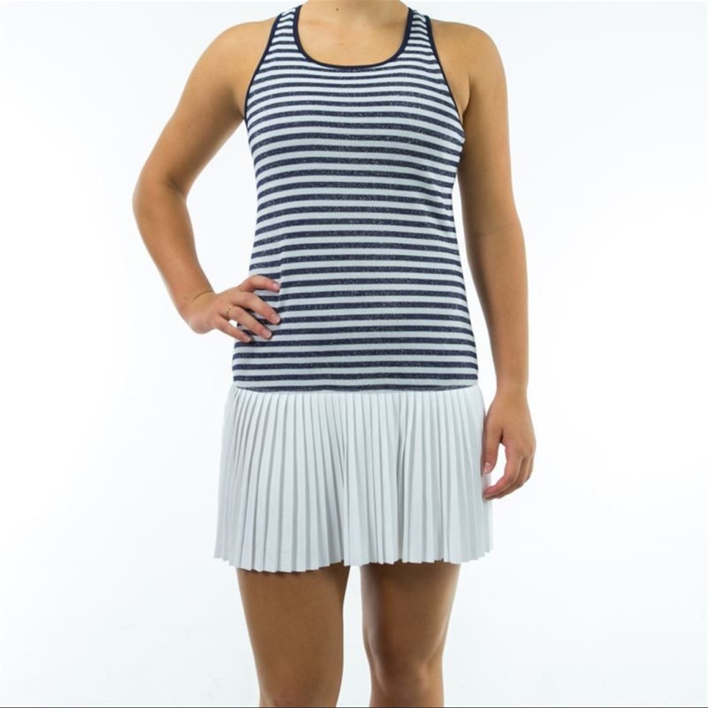 Fila Racerback tennis dress navy and white stripe size medium